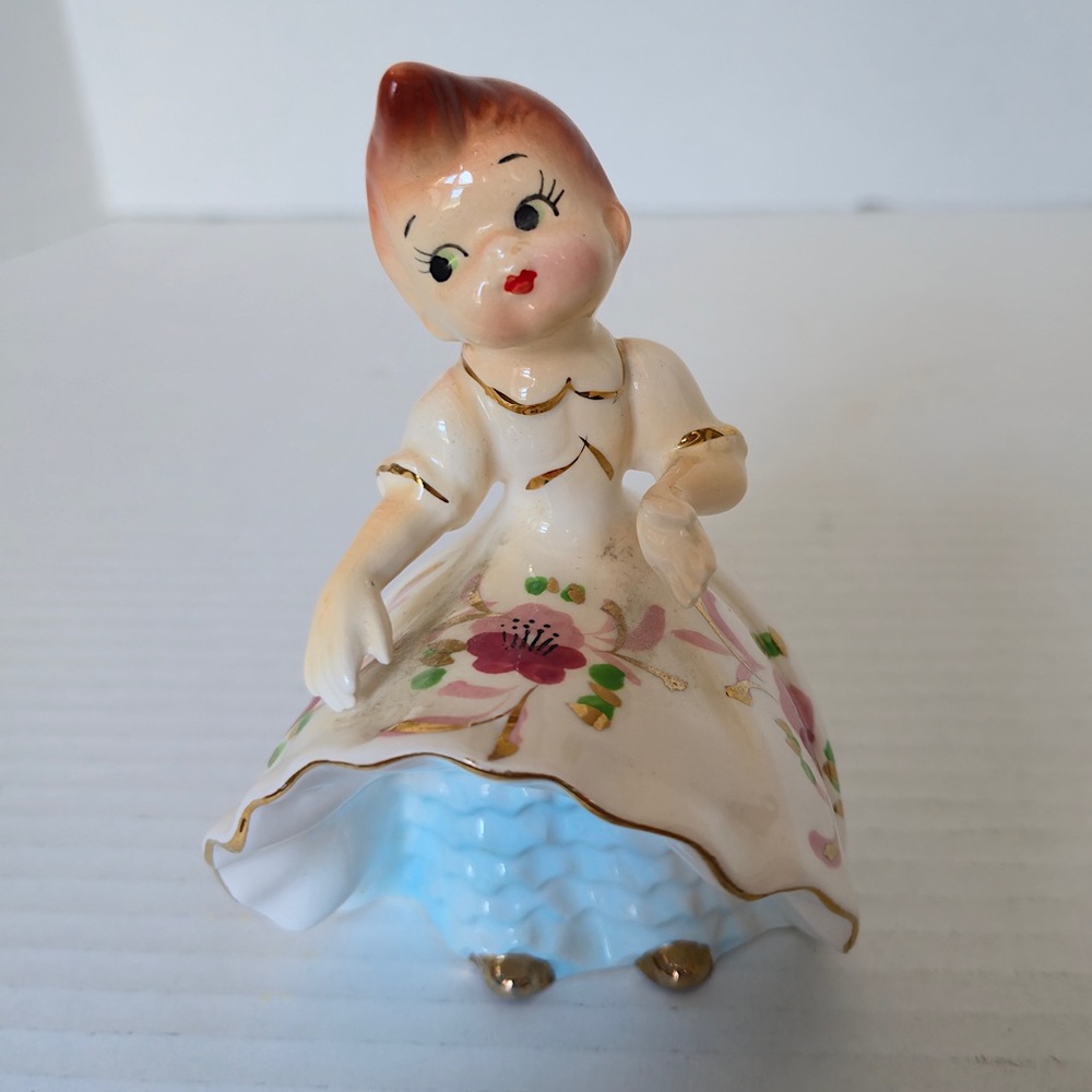 1950s Lefton Japan Bloomer Girl Figurine Vintage Ceramic Collectible HTF Kitsch